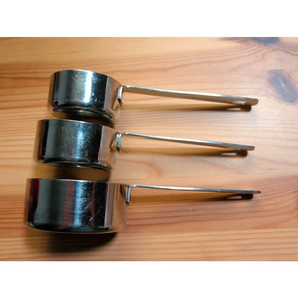 Williams-Sonoma 18/10 Stainless Steel Measuring Cups Set 3pcs: 1/4, 1/2, 1/3 Cup
